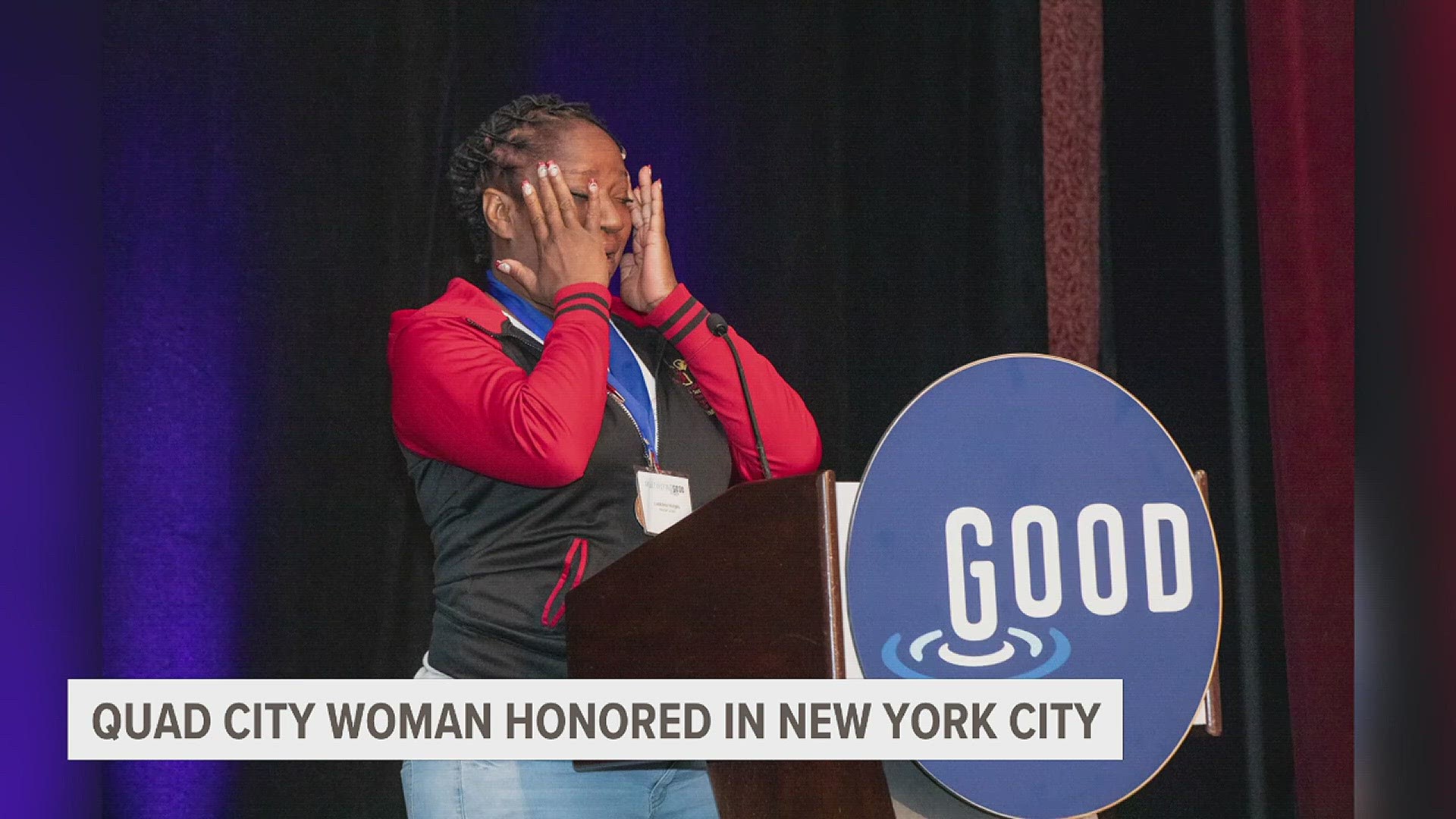 Luekinna Hodges, the leader of Kinna's House of Love, was honored in New York City for her work with families and children of domestic violence.