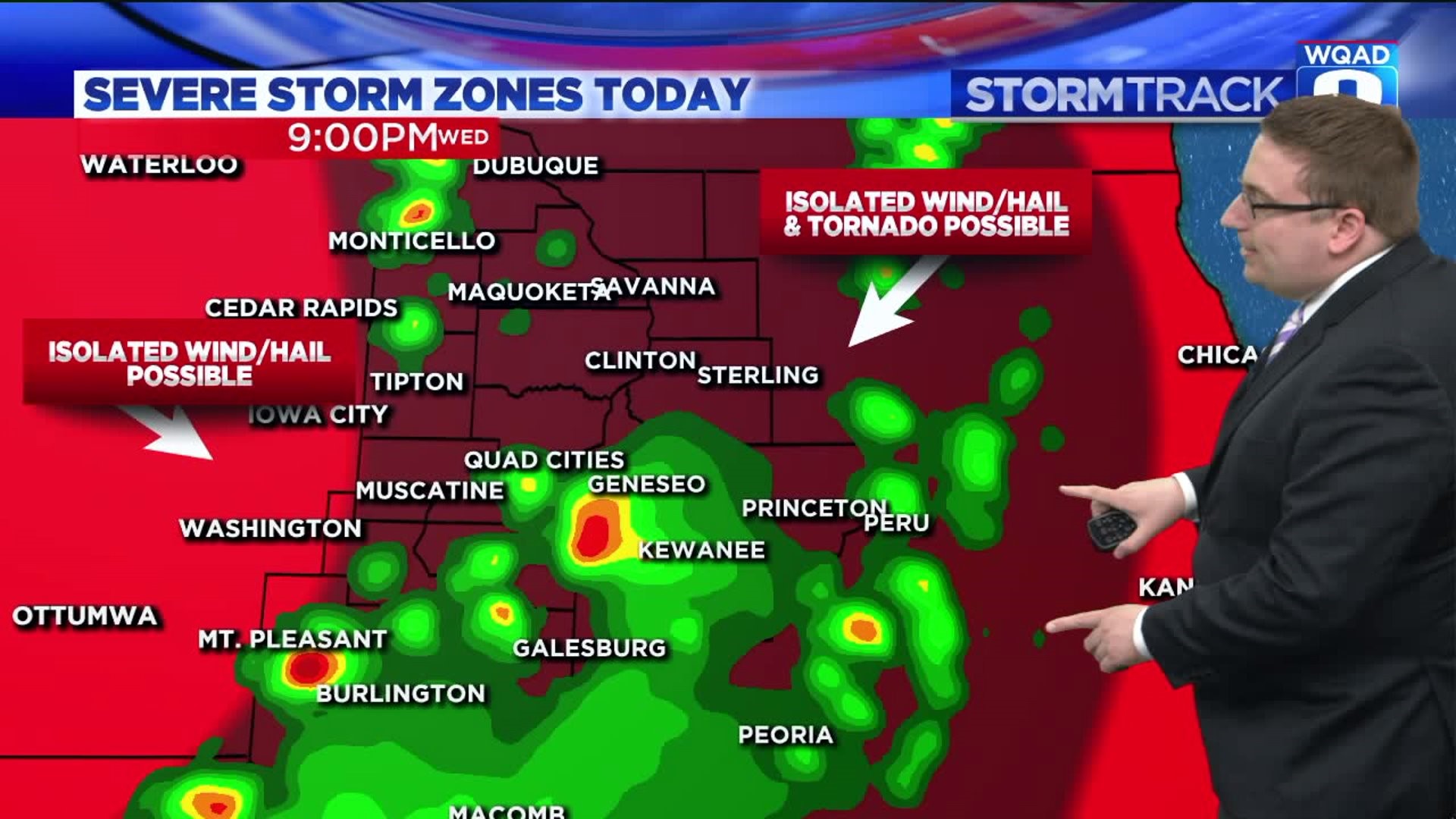 Thunderstorms arrive Wednesday evening