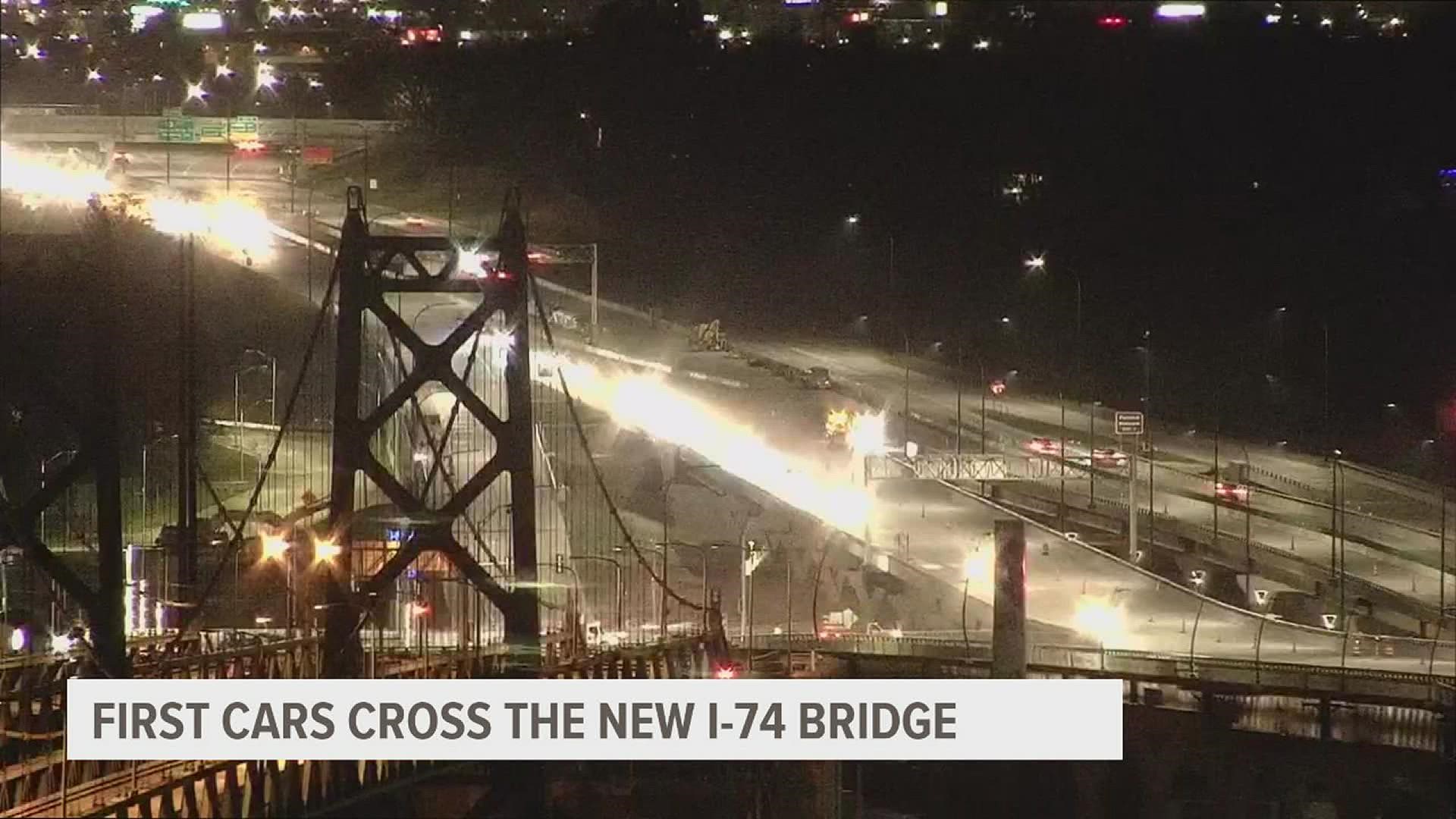 I-74 bridge fully opened around 9:30 P-M Thursday night.