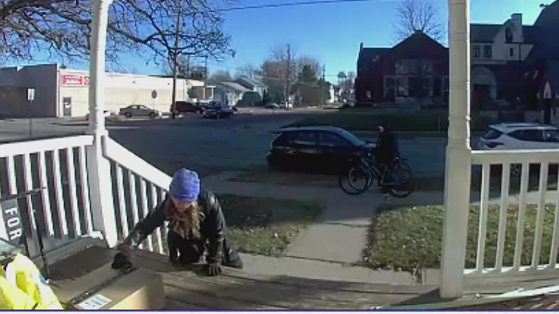 The suspects arrived in the 1500 block of 30th Street over the weekend on bikes and were caught on surveillance video.