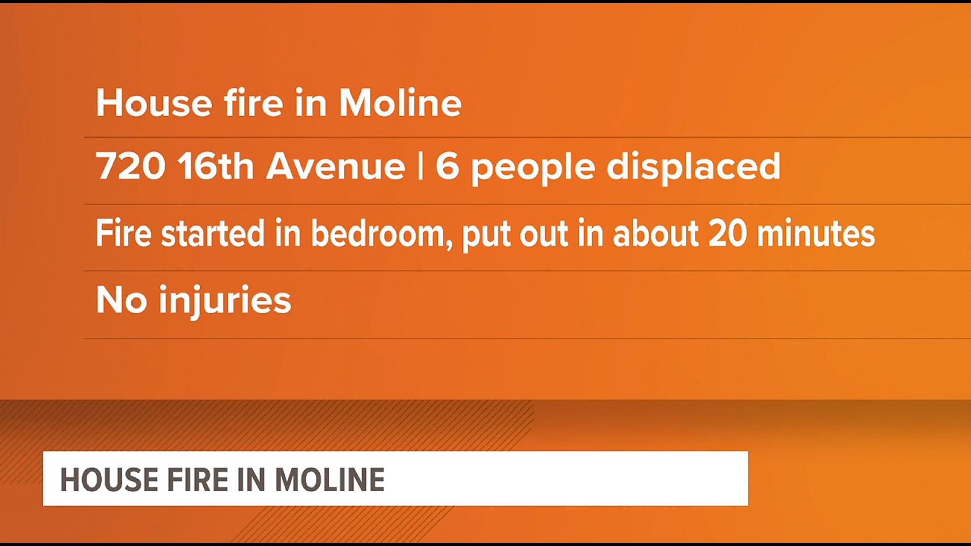 A fire started in a three-story building early Sunday afternoon in Moline. Crews were able to quickly put out the fire, but six adults and one child are homeless.