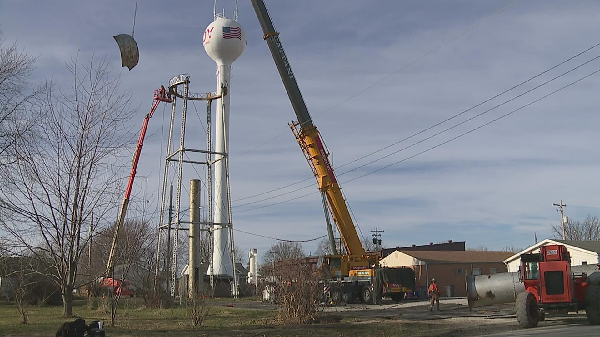 The village now has a new water tower, water mains and a filtration and softening system that are increasing its water pressure by almost double.
