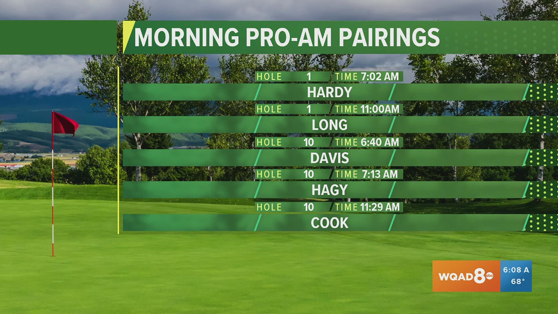 Here's a look at some of the pairings for Wednesday's Pro-Am at the John Deere Classic.