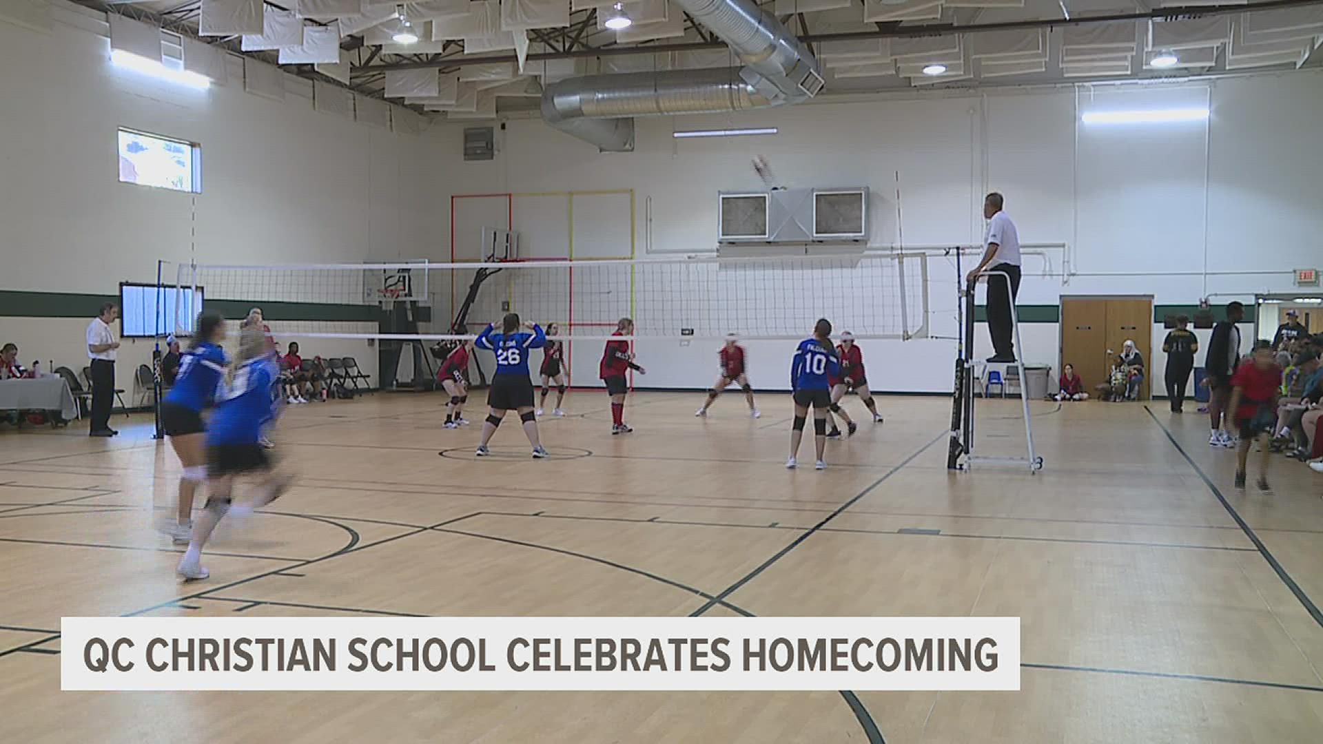 Quad Cities Christian School held its first ever volleyball homecoming game Friday night.