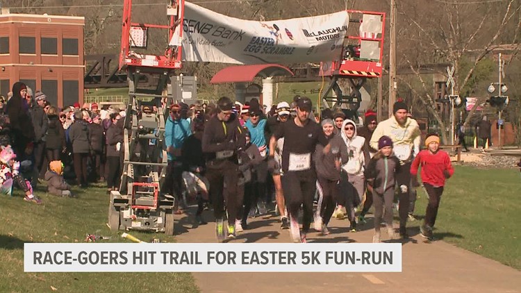 Runners hit East Davenport trail for Easter Egg Scramble 5K