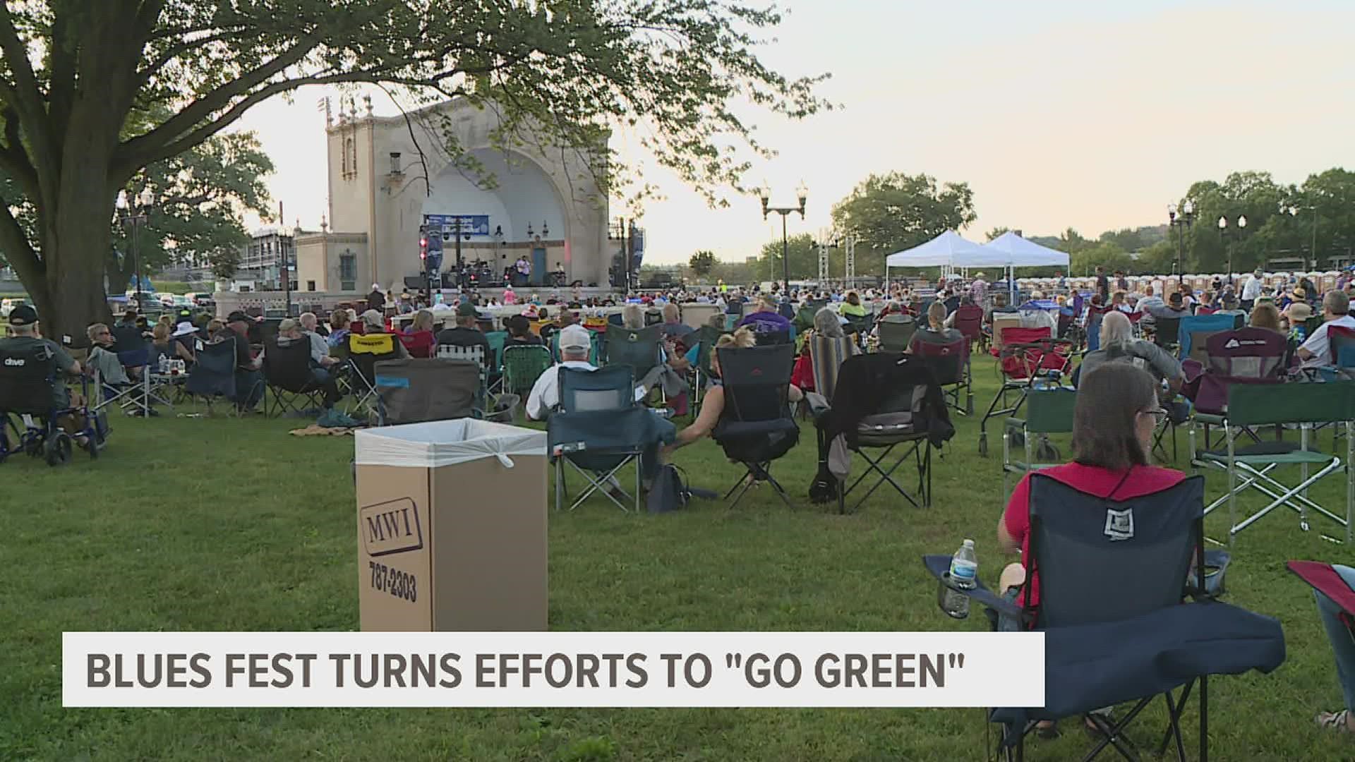 The festival took place in Davenport's LeClaire Park, and had numerous receptacles placed throughout the park to keep beverage bottles off the ground.
