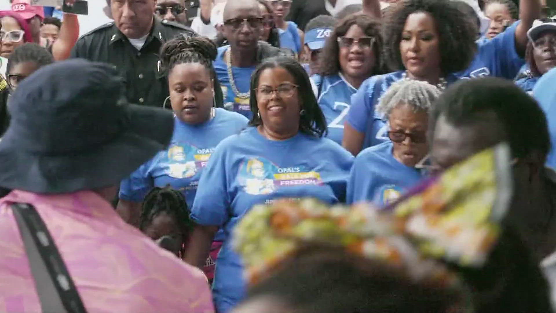 The two-and-a-half-mile walk recognizes the two-and-a-half years it took for enslaved Black people in Texas to learn about the Emancipation Proclamation.