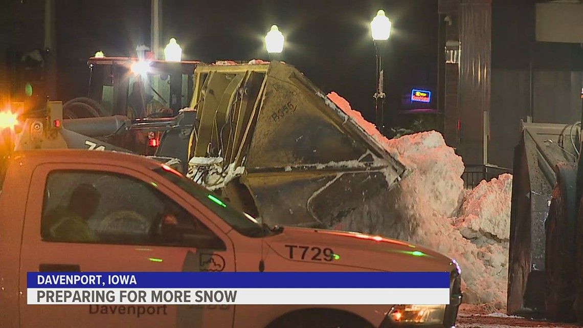 Davenport crews working to clear roads with more snow in the forecast