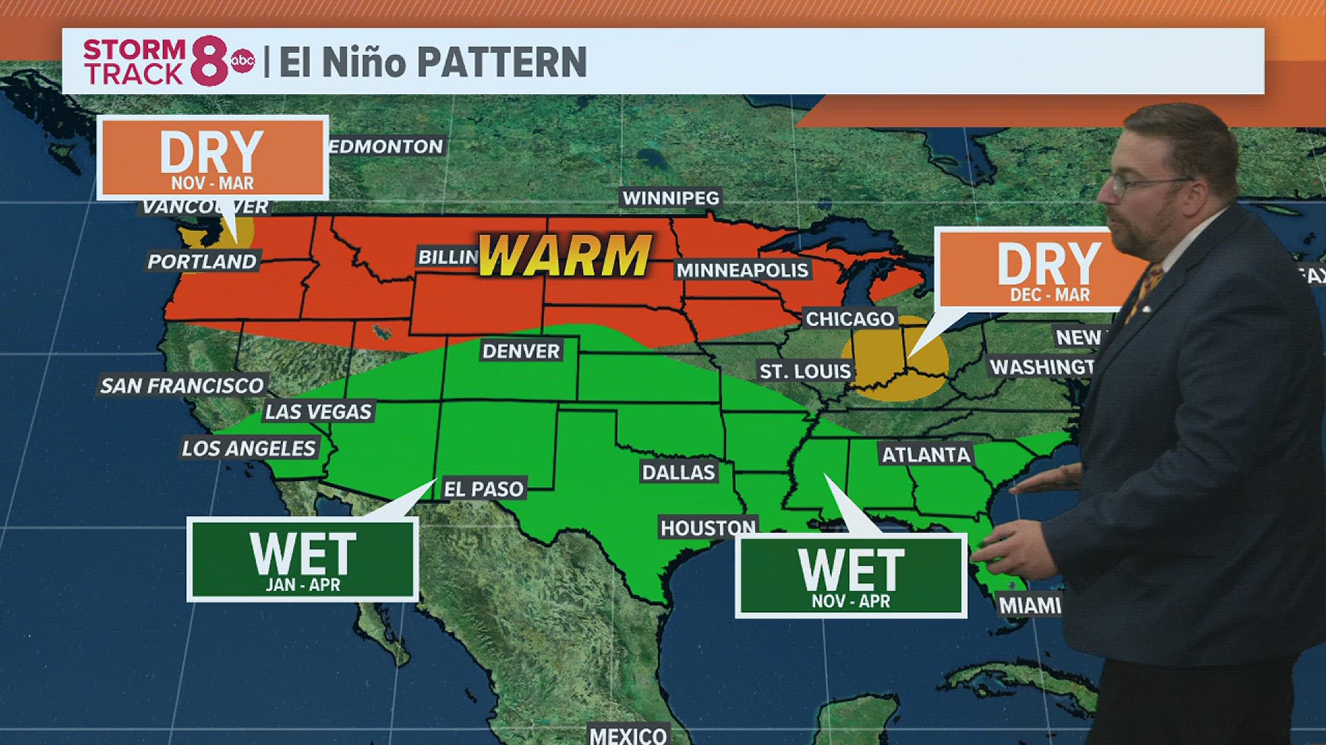 The Climate Prediction Center says a strong El Niño is becoming increasingly likely for the upcoming winter season.