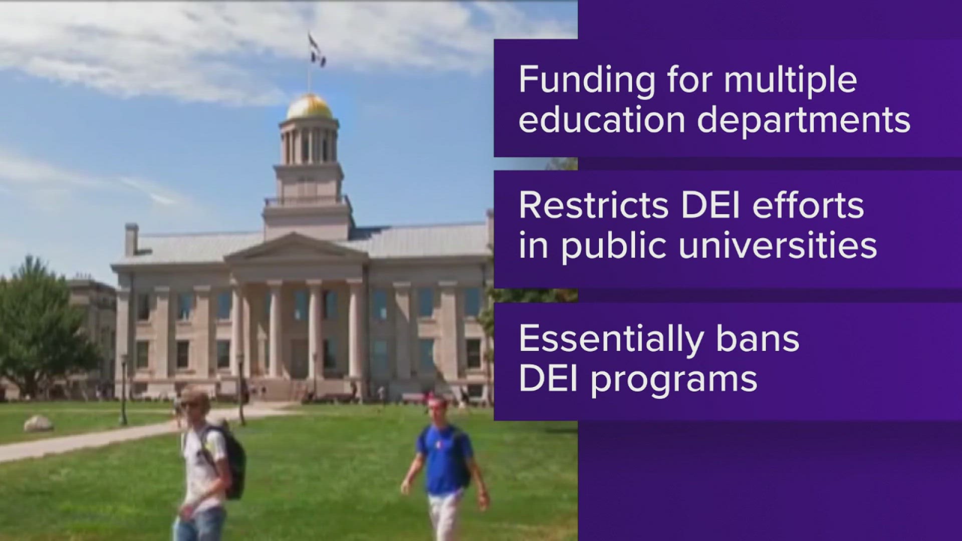 The budget plan restricts spending on Diversity, Equity and Inclusion efforts, and public universities wouldn't be allowed to create or continue running DEI offices.