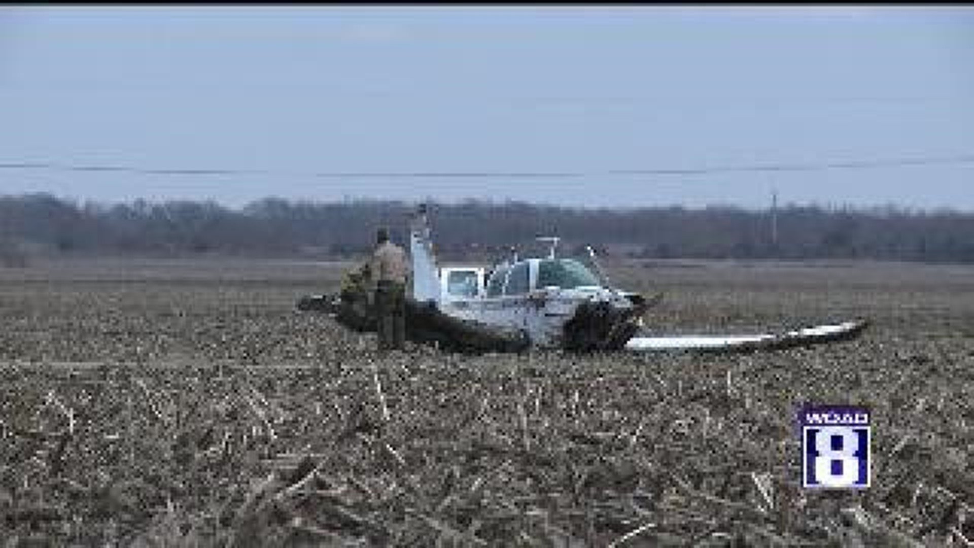 Plane crashes in field