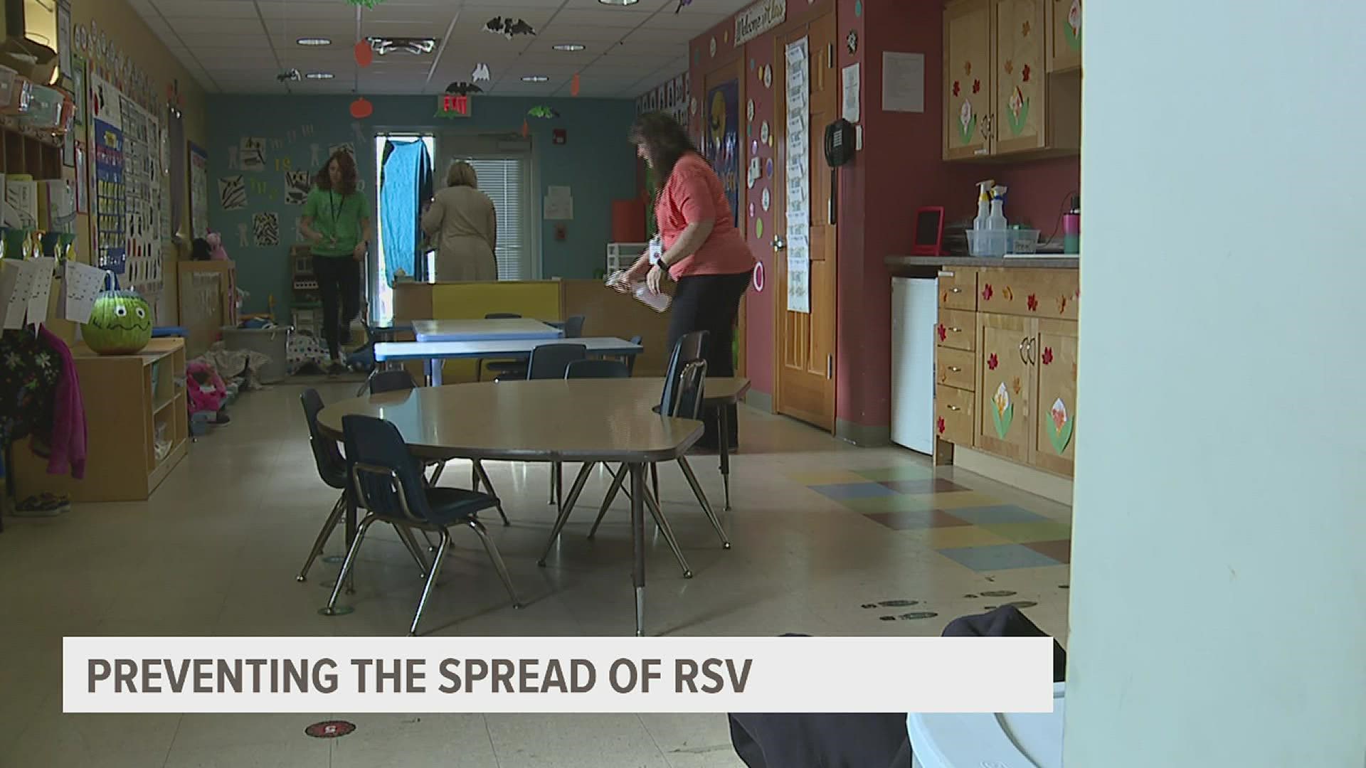 Absolutely Positively Kids is taking extra caution in cleaning its classrooms as RSV cases rise in the Quad Cities.