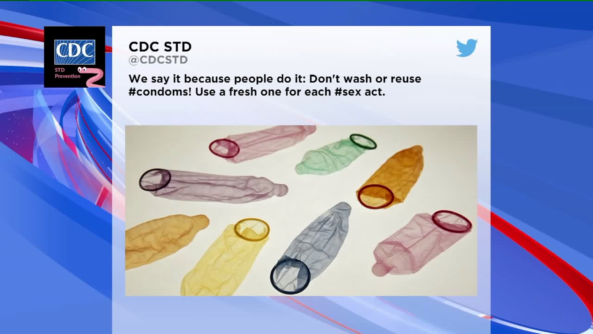 CDC: Don`t wash condoms