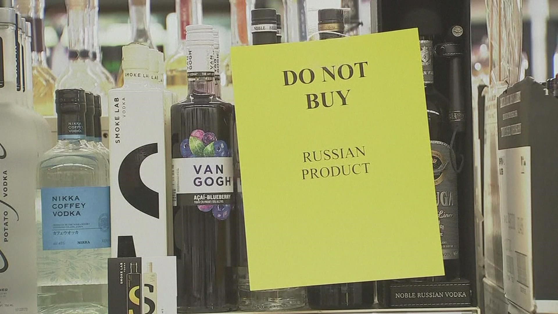 Gov. Kim Reynolds is directing the state's alcohol control authority to remove all Russian-produced liquors from its purchase list as tensions heighten in Europe.