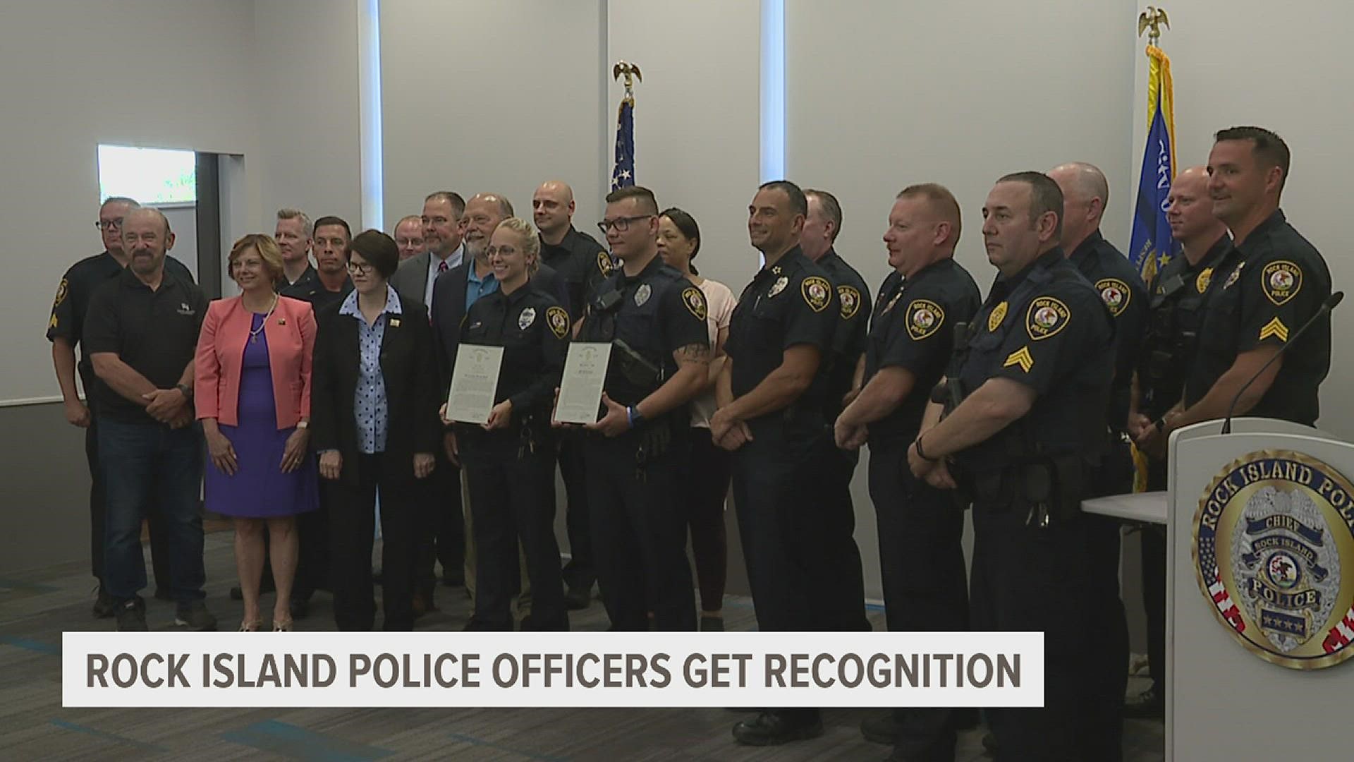 A few RIPD officers walked away from a Monday morning ceremony with awards, honor, and promotions.