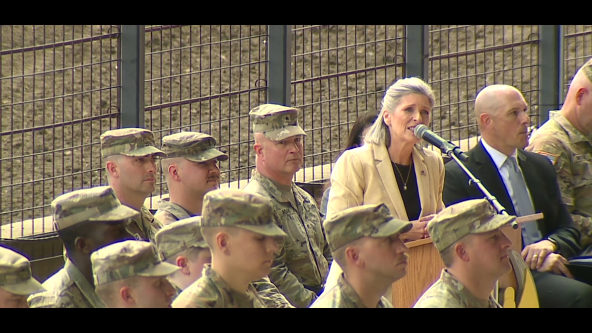 Sen. Joni Ernst (R-Iowa) and Iowa Lieutenant Gov. Chris Cournoyer participated in the sendoff.