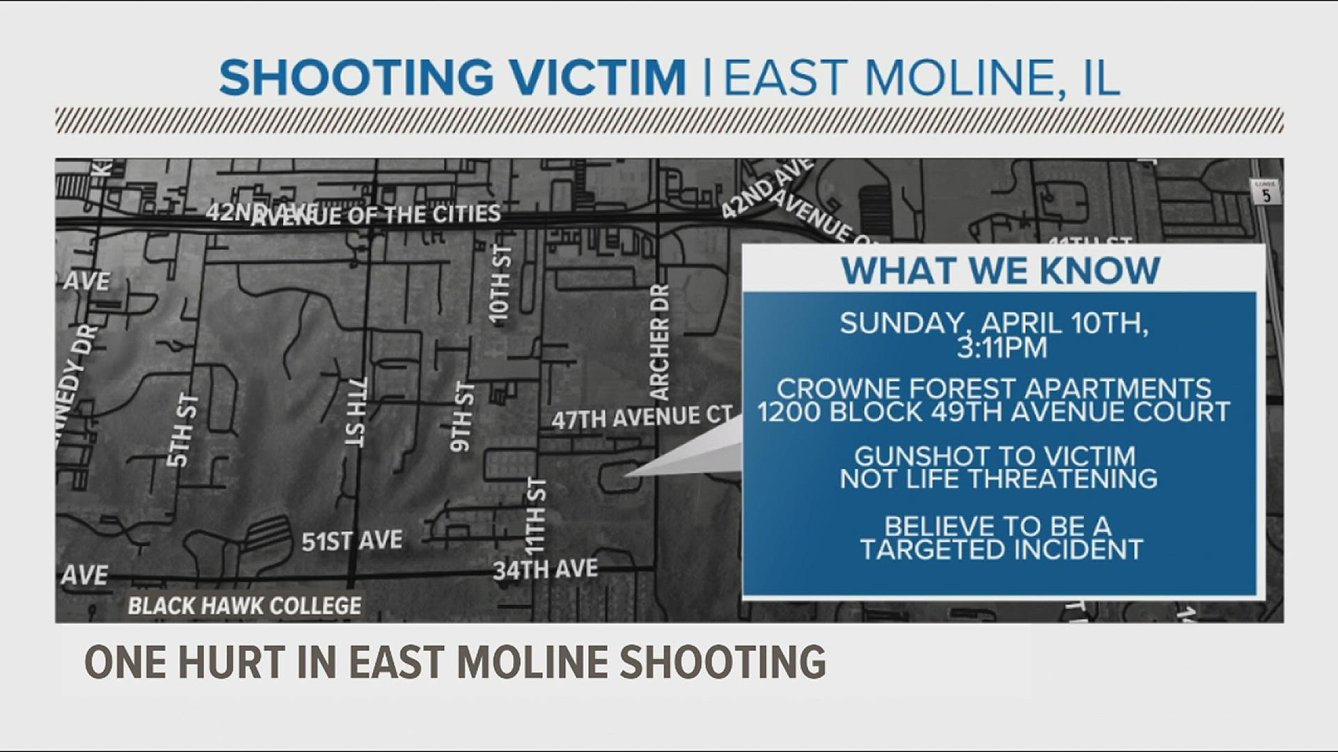 A man is in the hospital after suffering a gunshot wound following an incident at an East Moline apartment.