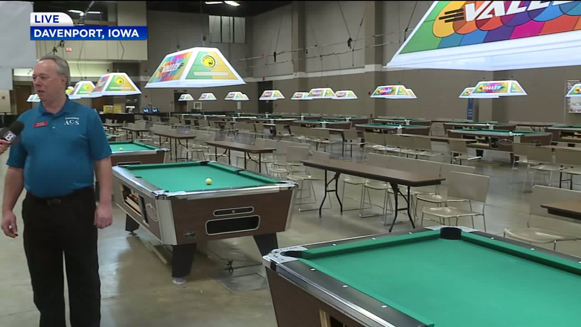 River Center transformed into a giant Pool Hall