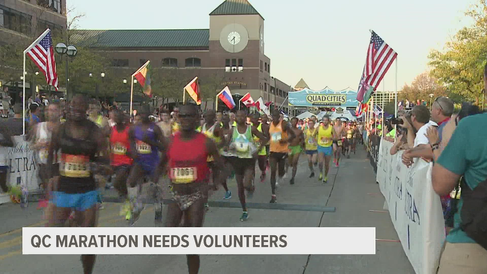 The marathon is held up by the hands of 1,400 volunteers every year, and officials are looking to fill positions ahead of the race on Sept. 24 and 25.