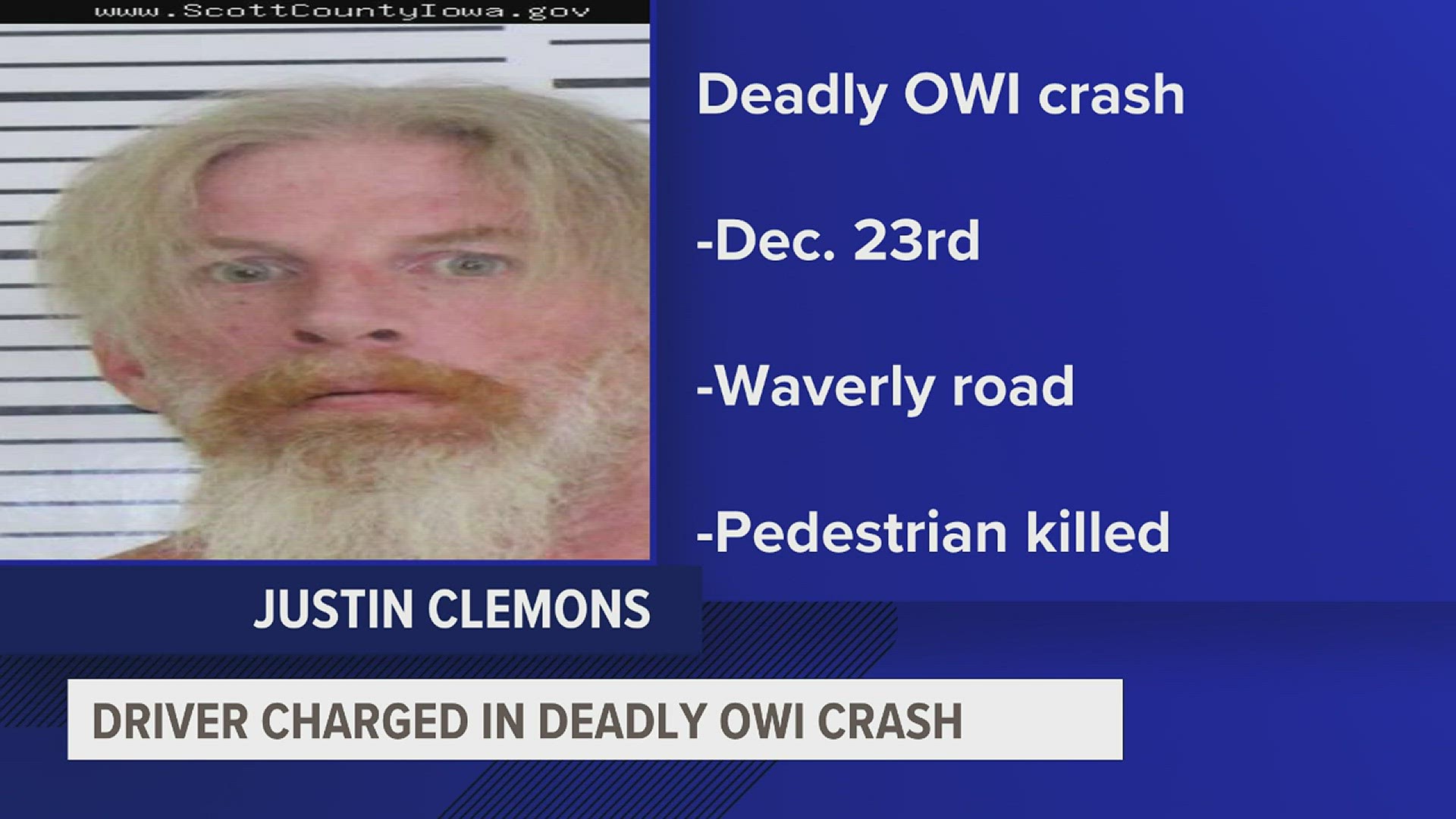 Justin Clemons, 45, was charged with homicide by vehicle, operating while intoxicated, speeding and failure to maintain control.