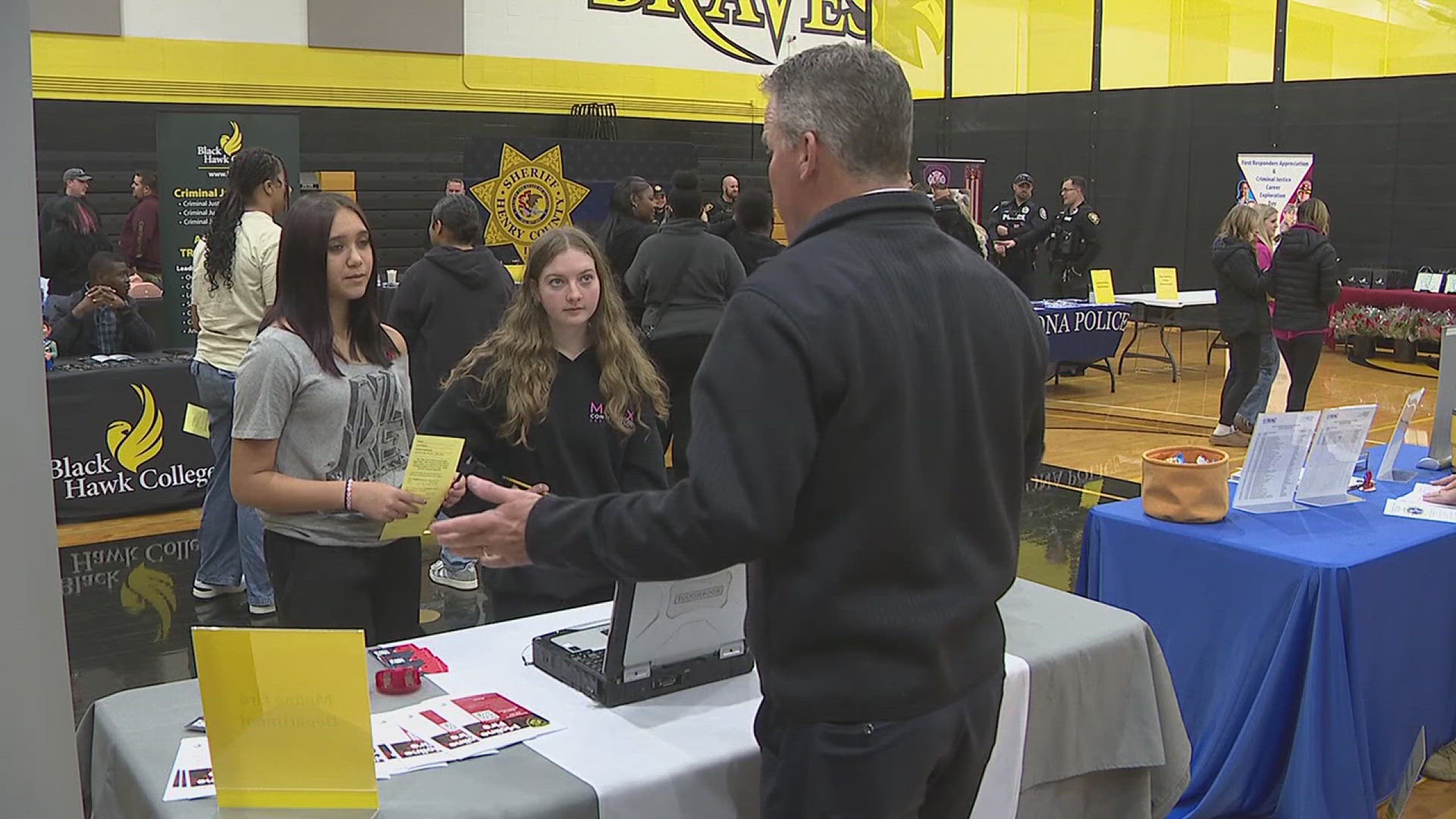 More than 20 first responder and law enforcement agencies met with students at the event.