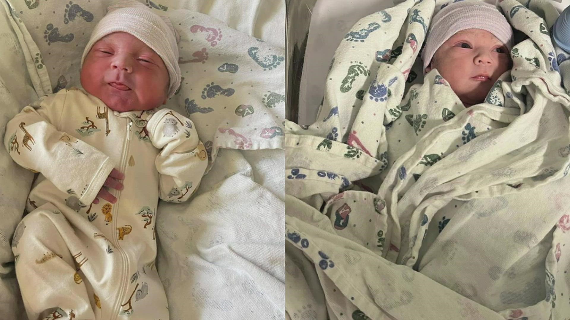 The identical twin boys were born nearly four and a half hours apart, but both managed to make it out during the palindrome date.