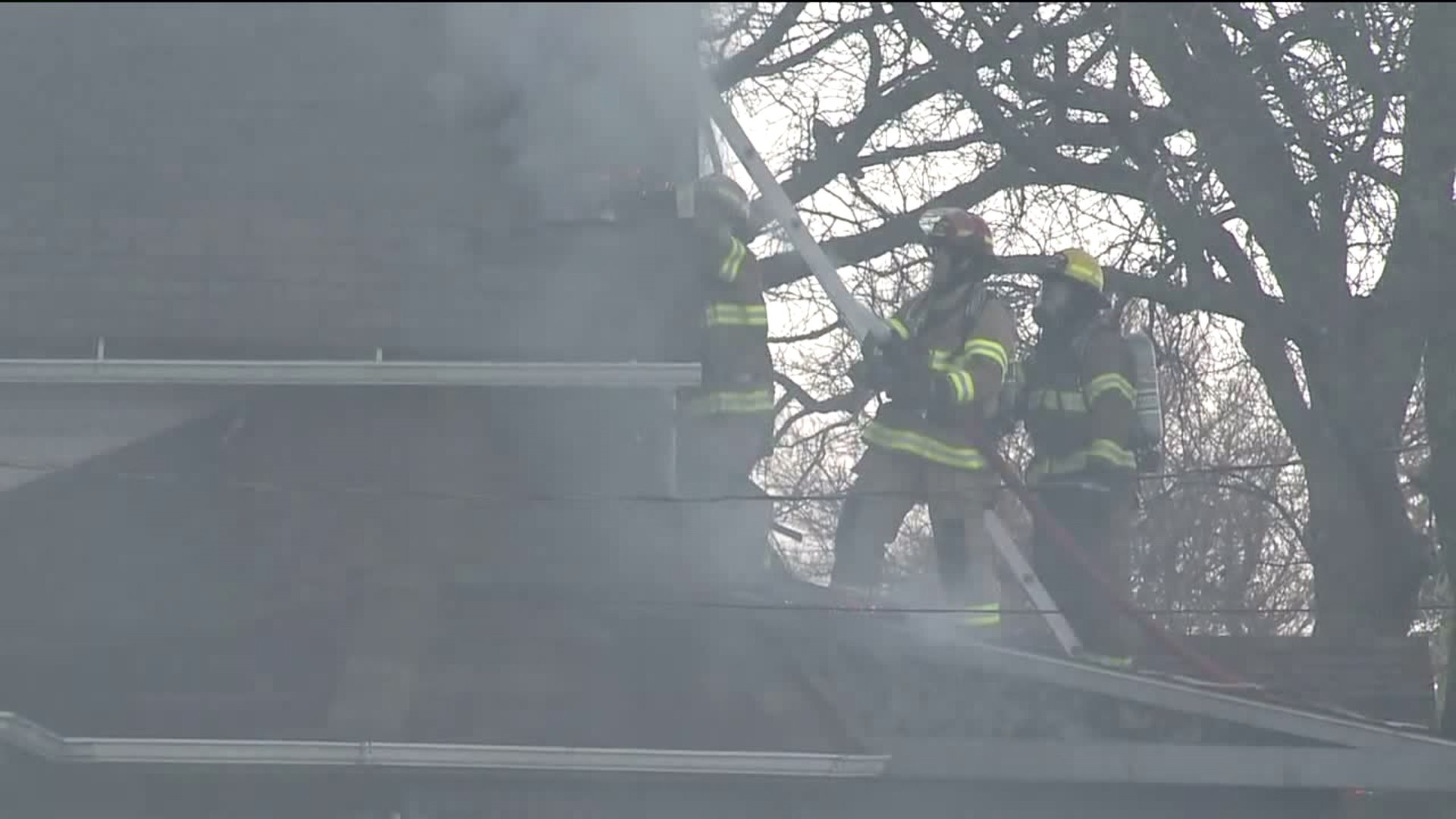 Crews battle flames in Princeton Iowa