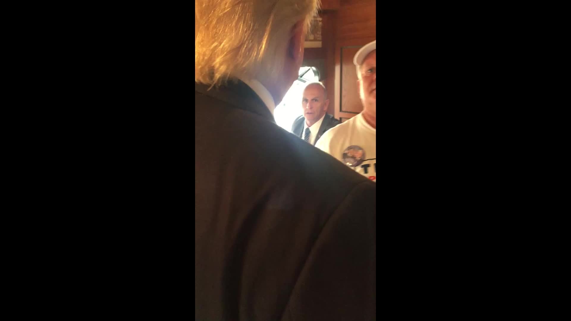 Video of the moment in question, taken by Trump campaign volunteer