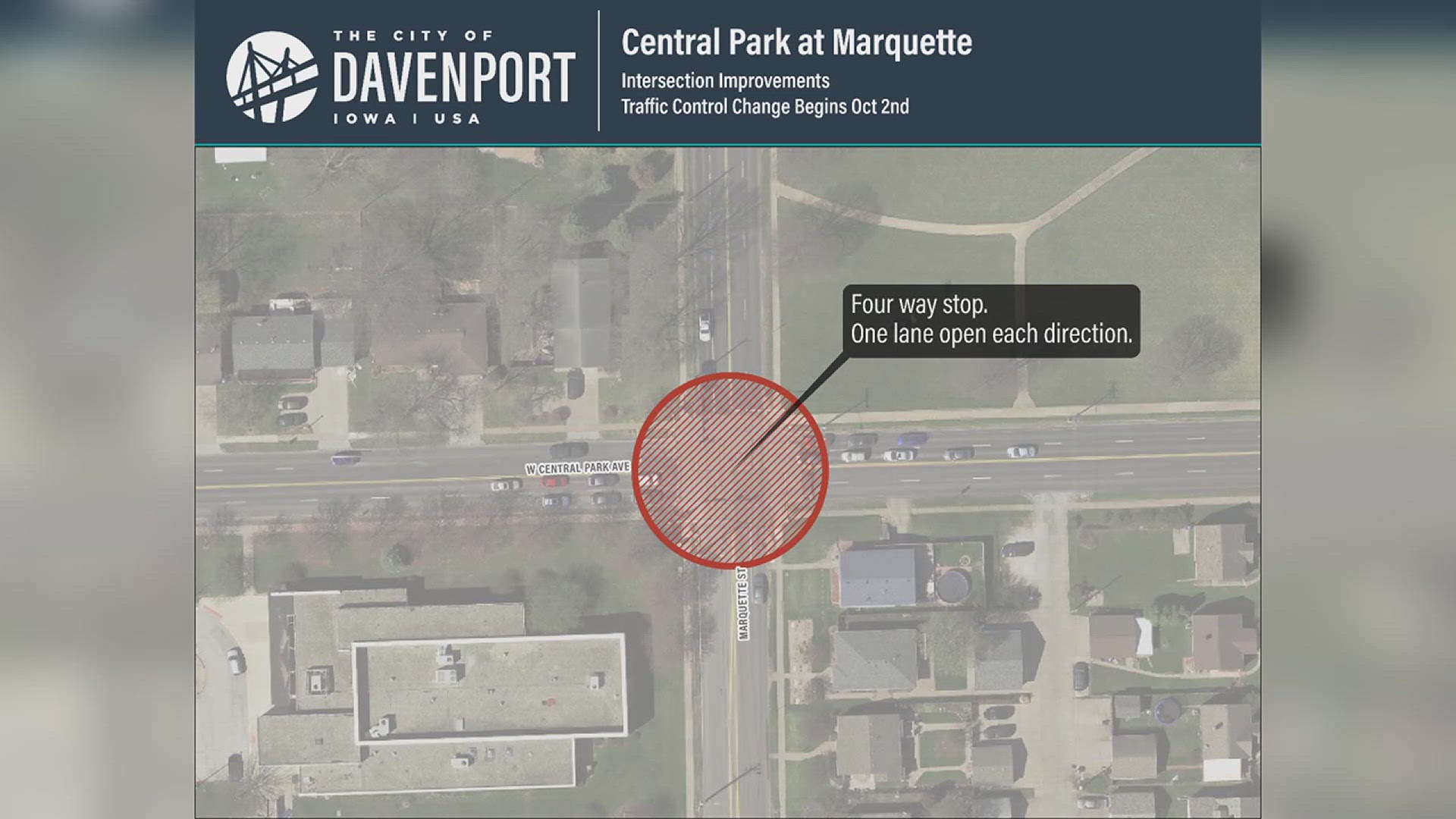 Davenport's West Central Park Avenue and Marquette Street intersection opens up, QC libraries are receiving grants, and officials celebrate habitat restoration.