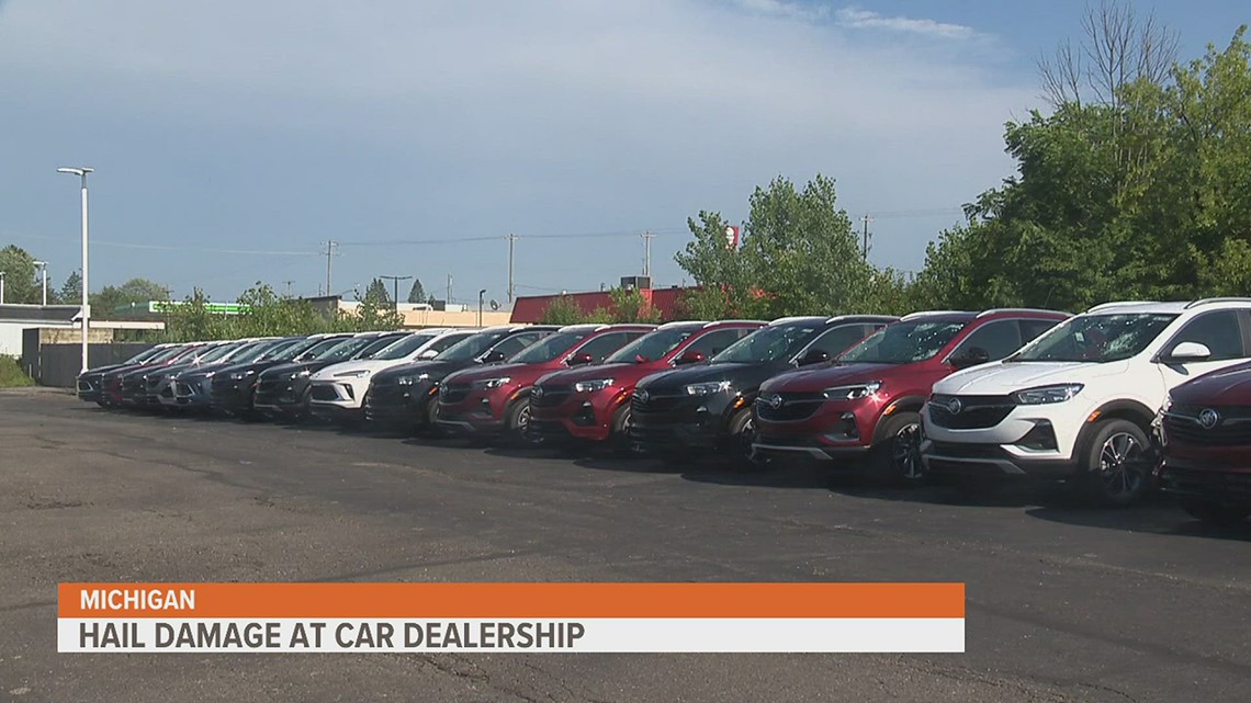 Michigan car dealership damaged following severe hailstorm