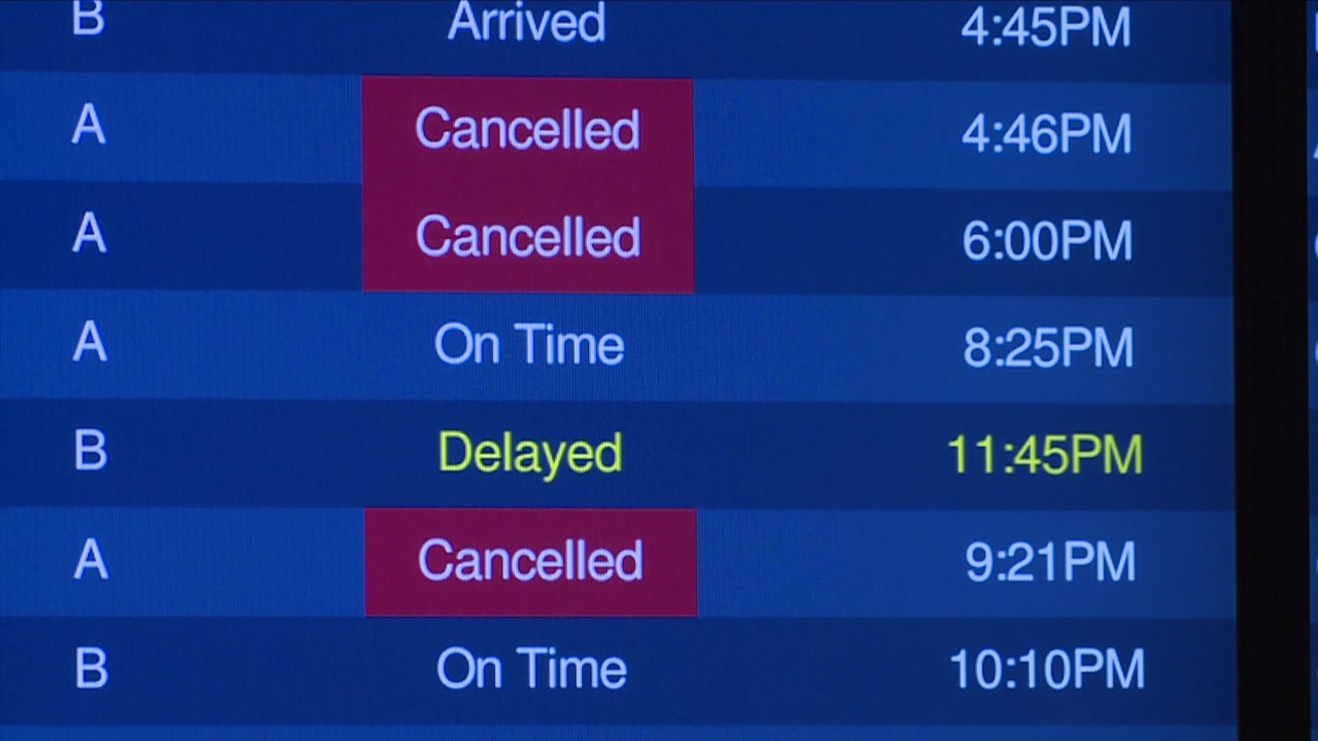 Weather causes flight delays