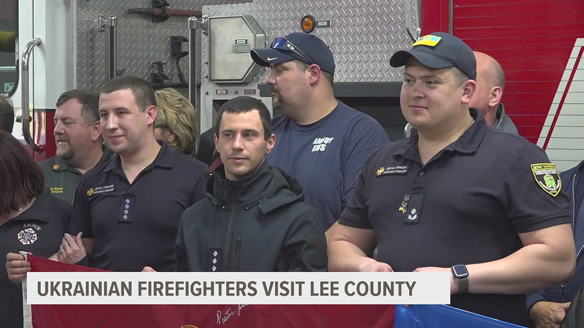 Ukrainian firefighters training in Lee County, sharing stories of the front lines