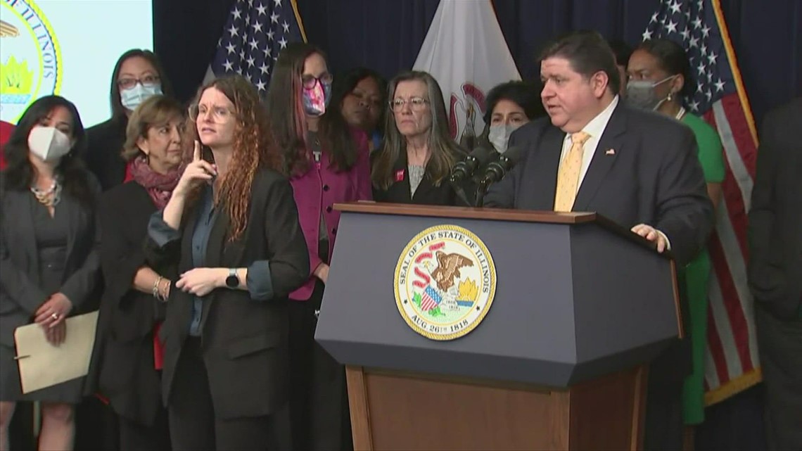 Gov. J.B. Pritzker holds press conference in response to leaked draft SCOTUS opinion on Roe v. Wade