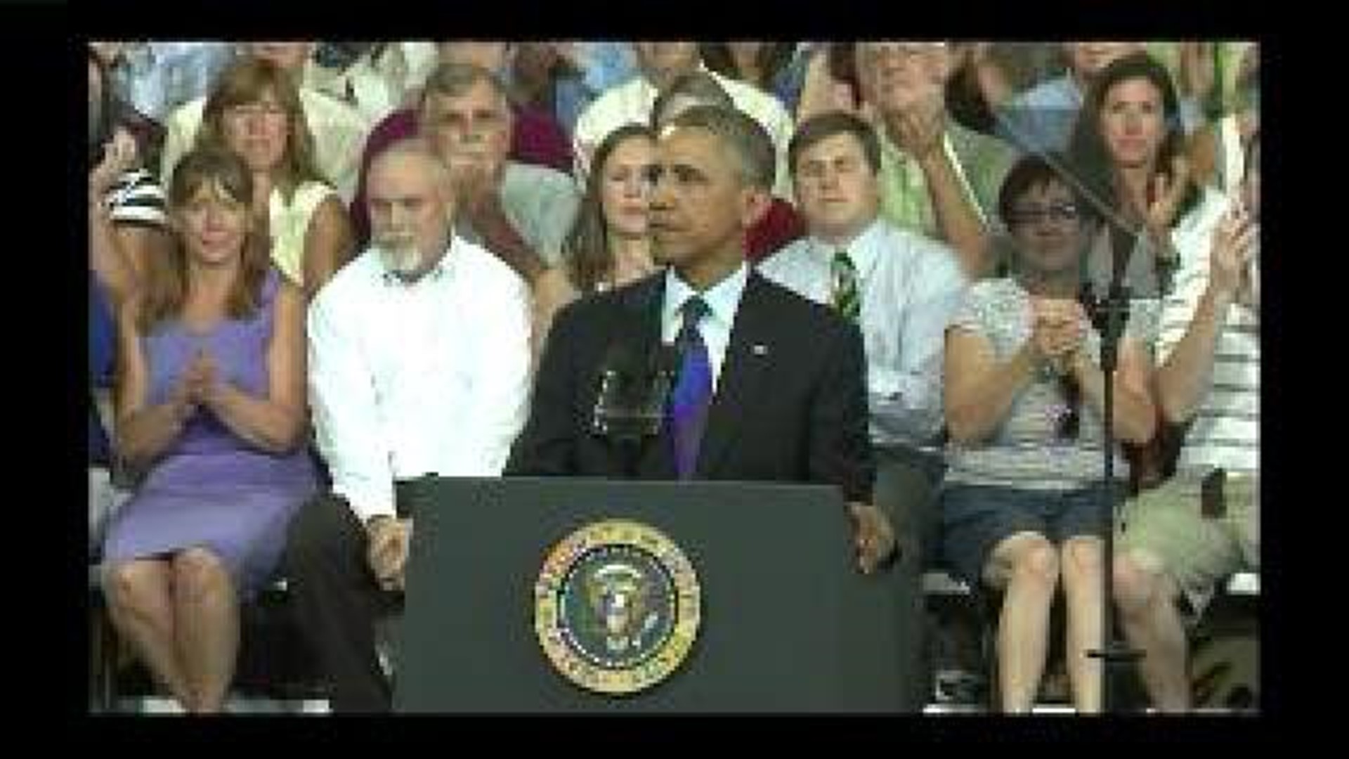 President Obama speaks in Galesburg - clip 6 of 7