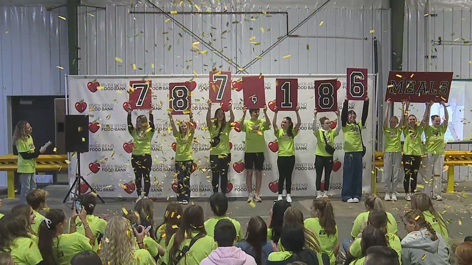 16 local schools were competing to see who could bring in the most donations to the River Bend Food Bank.