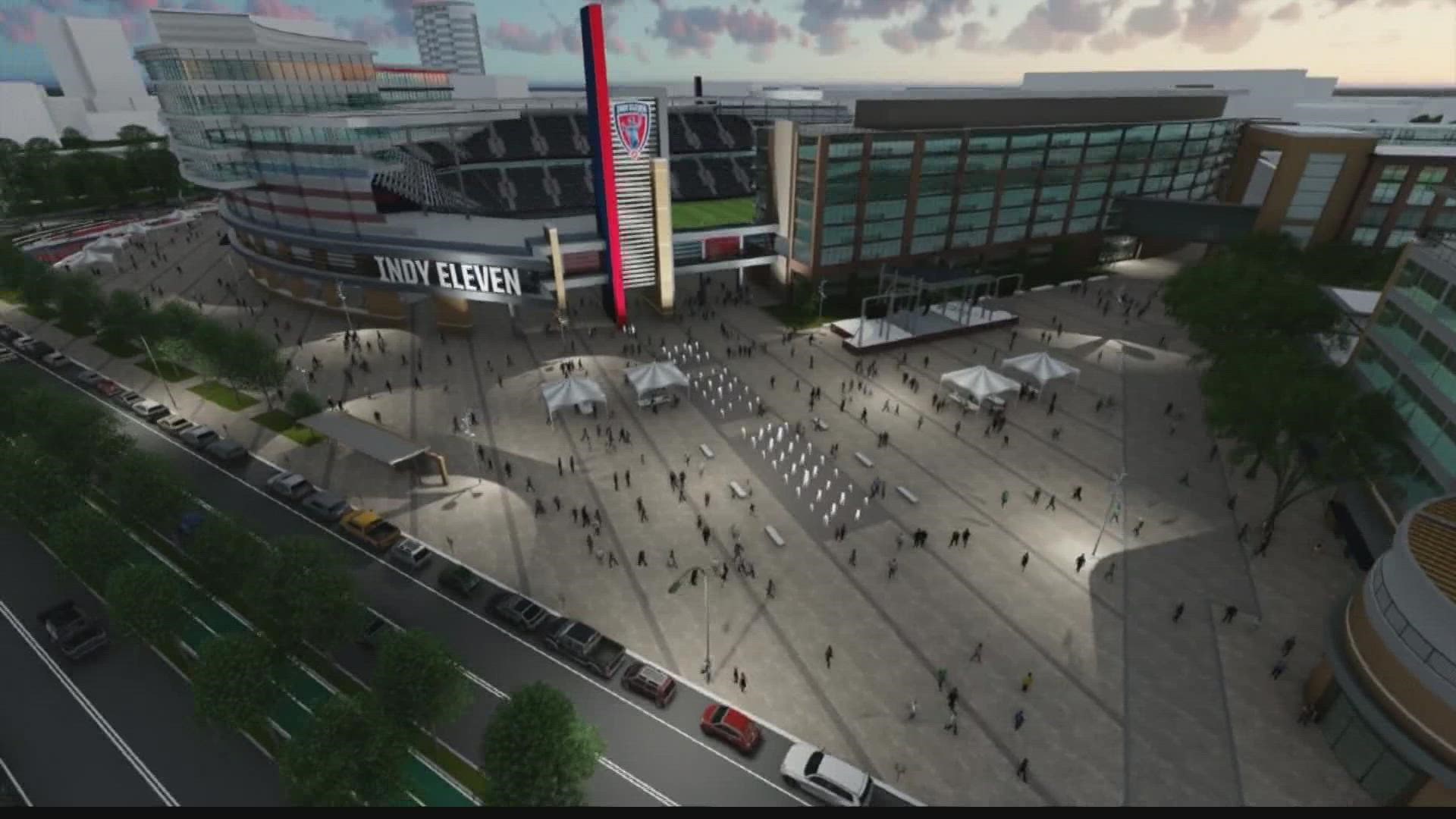 The Indy Eleven will break ground next year on a soccer park downtown, including a new stadium for the team.