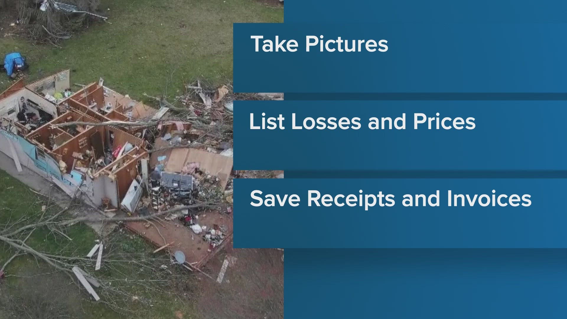 Before you go in the house or building check with public safety workers and utility companies to make sure it's safe.