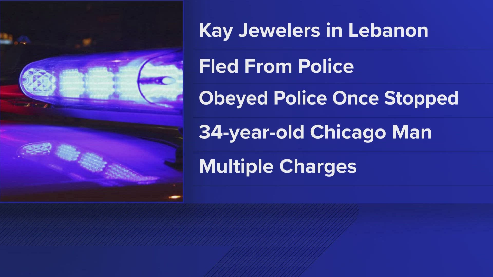 Officers say they saw him gesturing during the chase but obeyed police commands once stopped. He's facing multiple charges, including theft, and resisting.