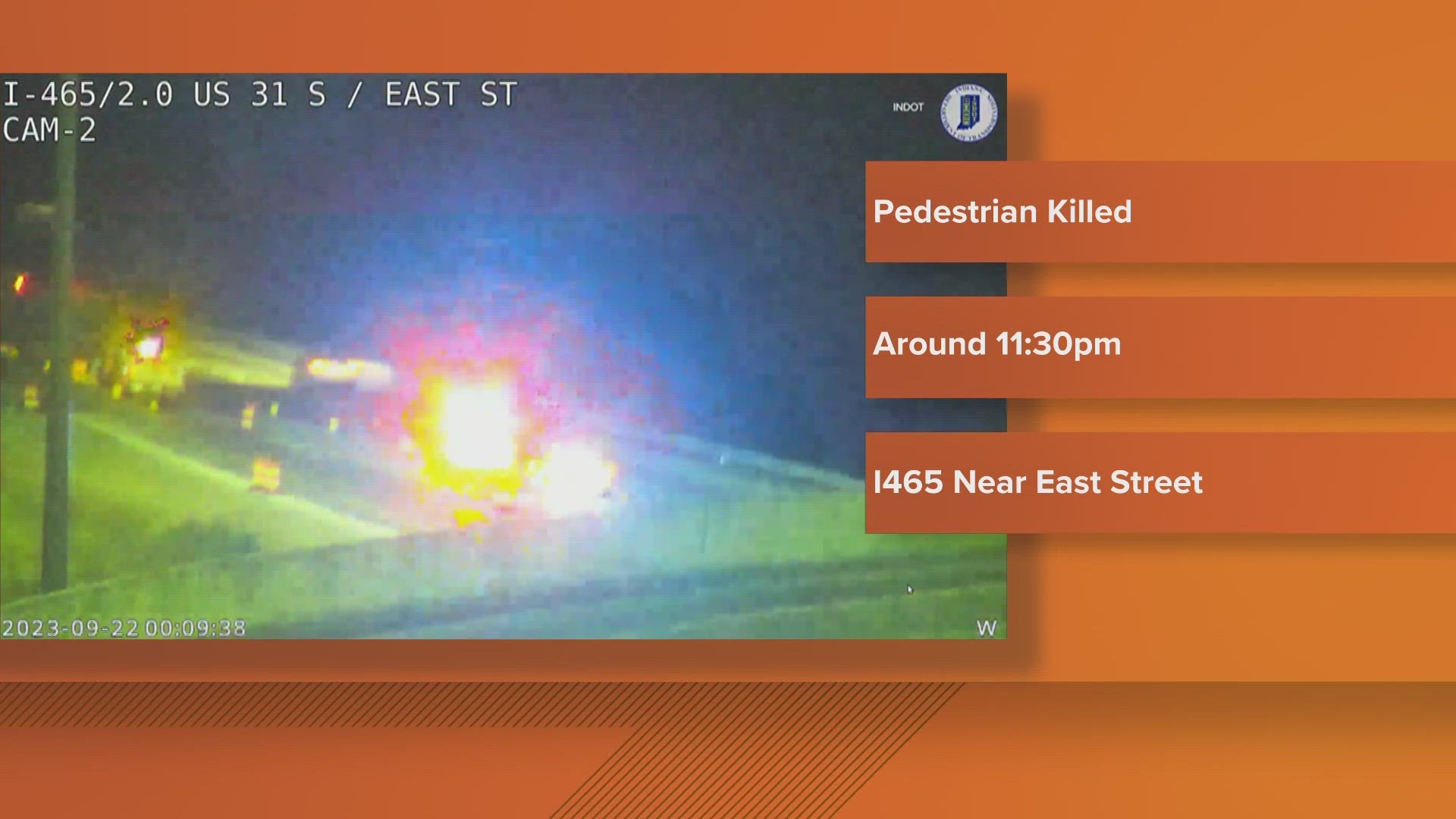 The crash happened just before 11:30 p.m. Thursday on I-465 near South East Street.