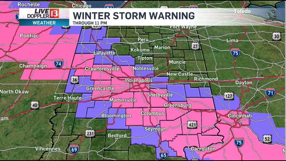 Winter Storm Warning For central Indiana