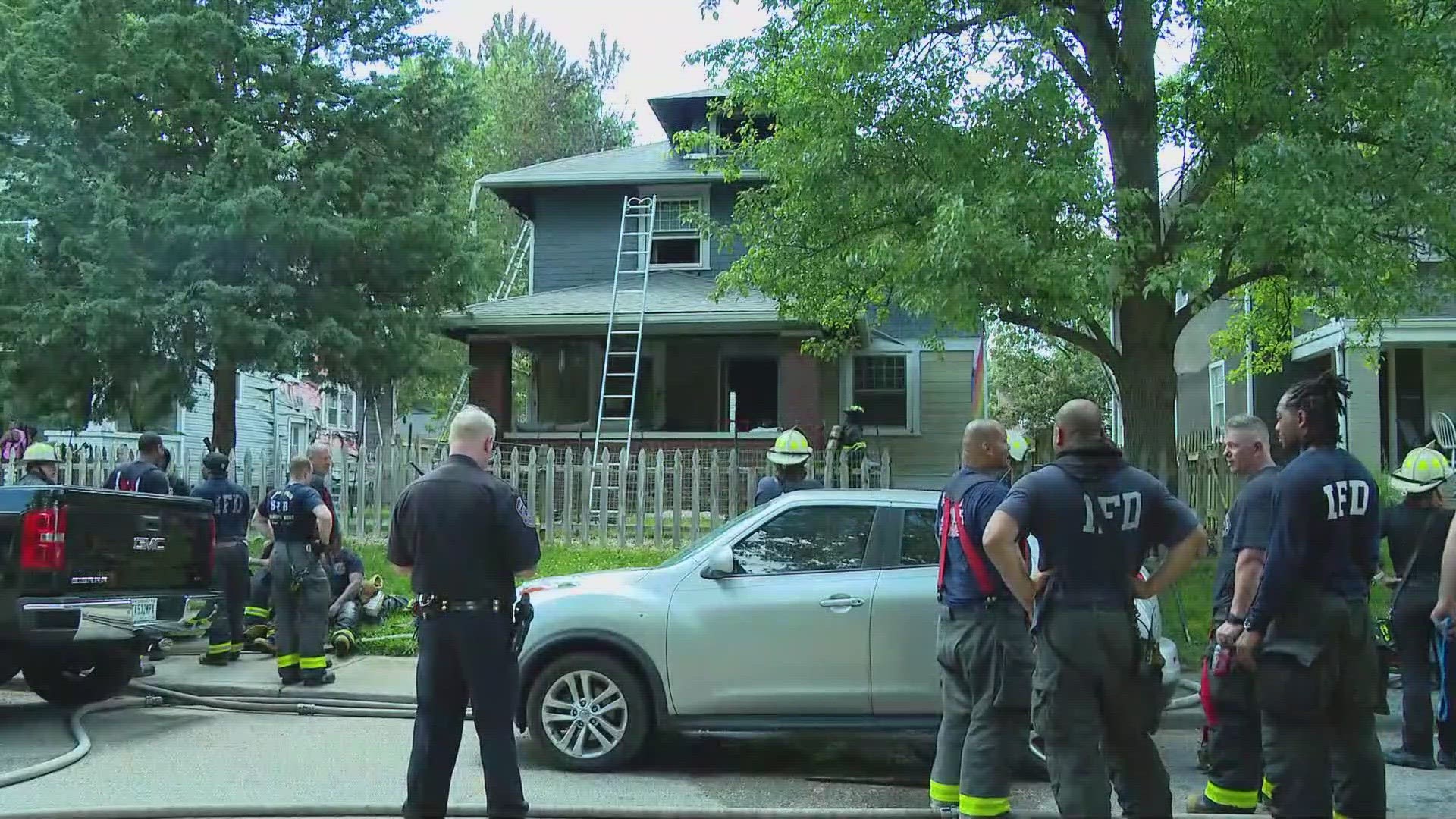 Crews are working to find out what caused a house fire in southern Broad Ripple.