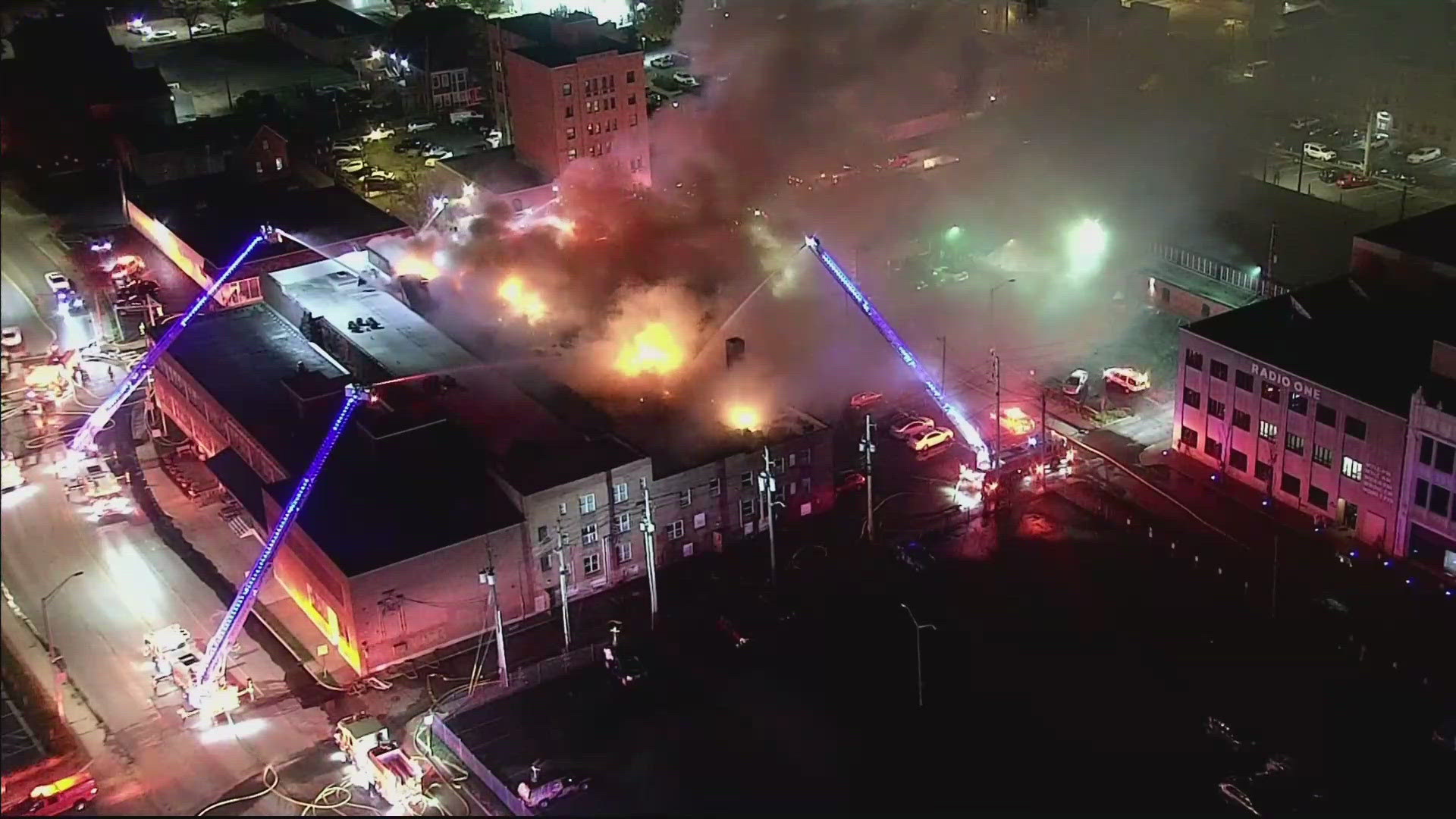 The building fire broke out around 9:30 p.m. on Saturday, Oct. 26, 2024 in the 900 block of North Pennsylvania Street.