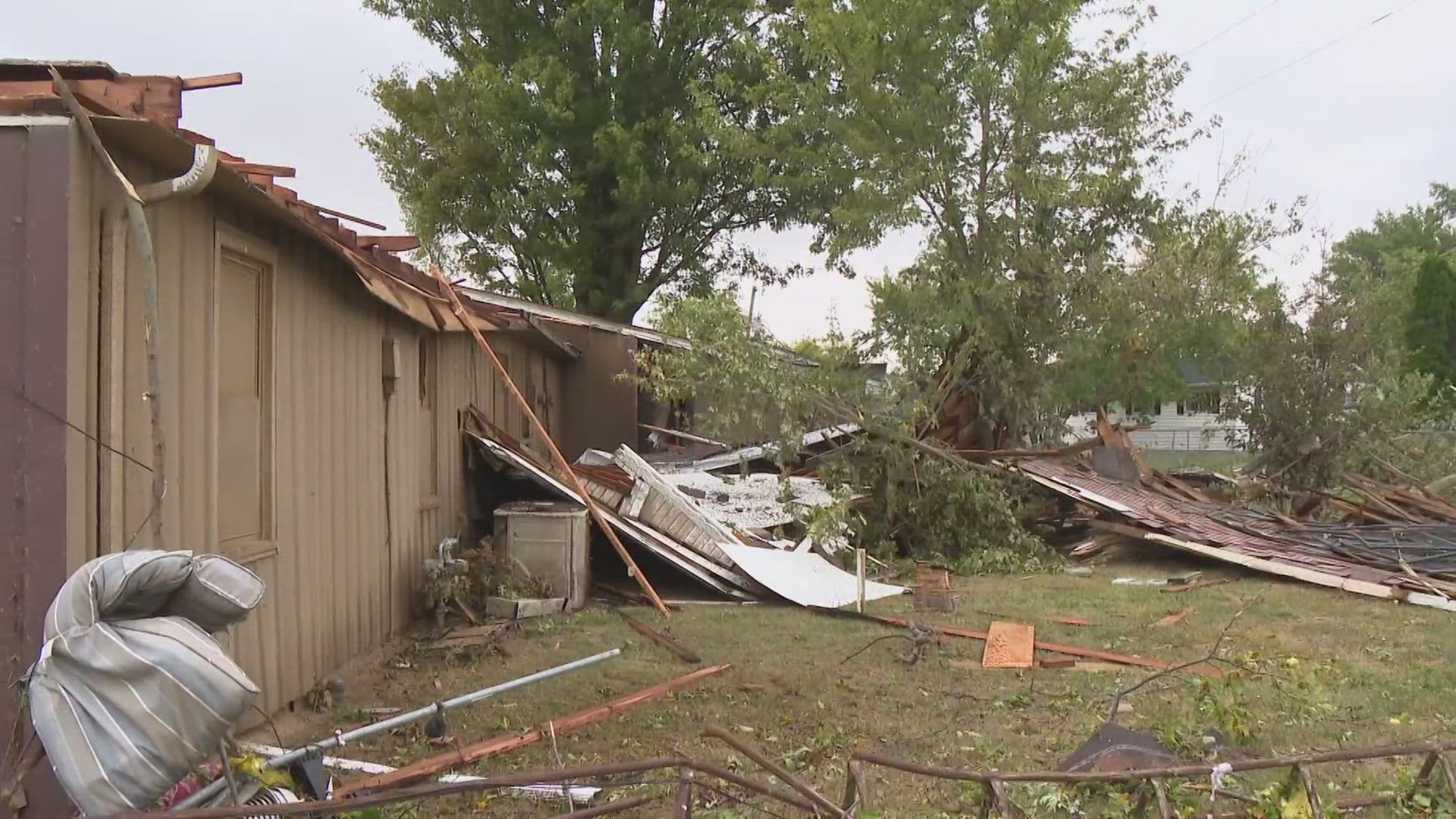 The storm did damage to Jay County High School, as well as nearby properties.