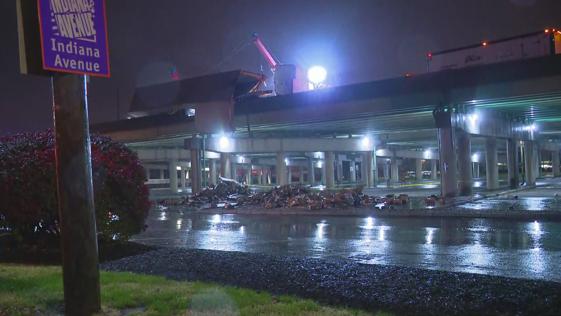 A truck carrying turkeys crash on I-65 near downtown Indianapolis.