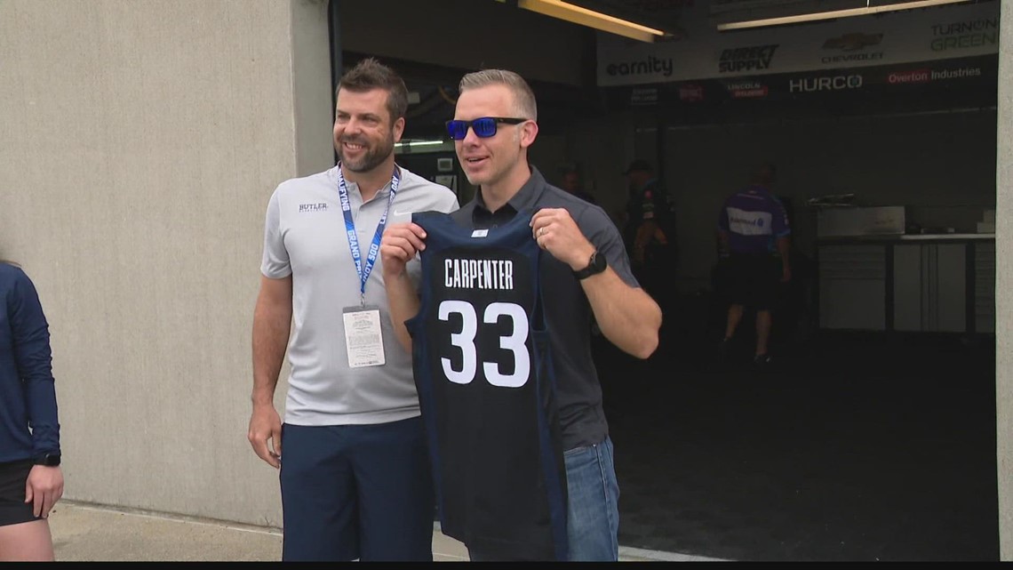 Ed Carpenter welcomes Butler visitors at IMS