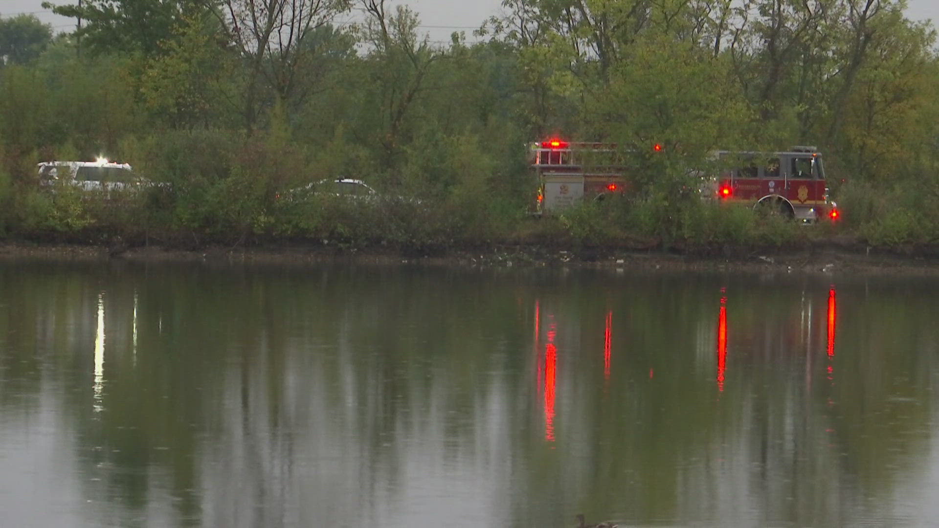 The man had been fishing in the pond before the incident.