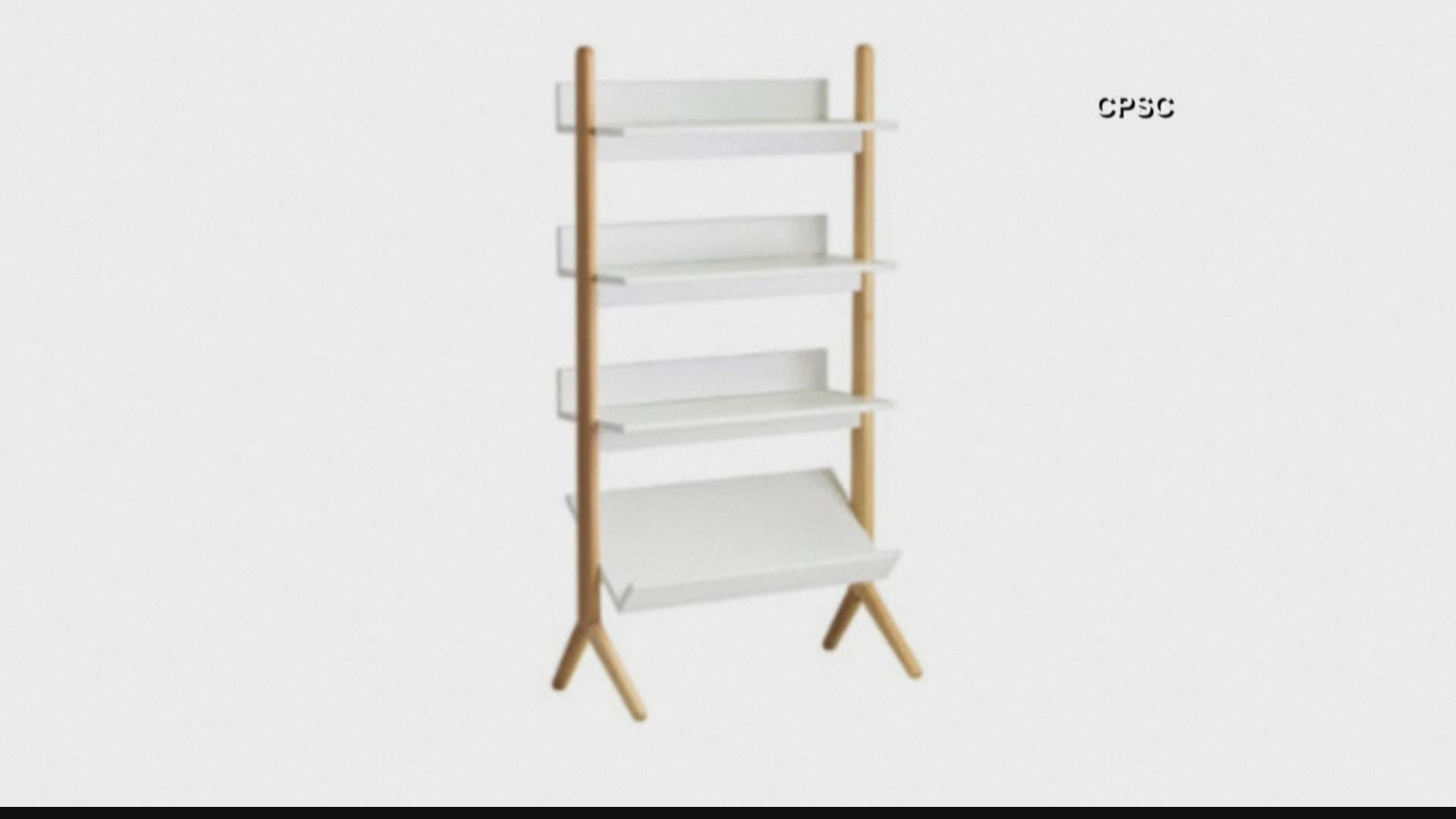 Some chairs from Bed Bath & Beyond and bookcases from Crate & Barrel have been recalled.