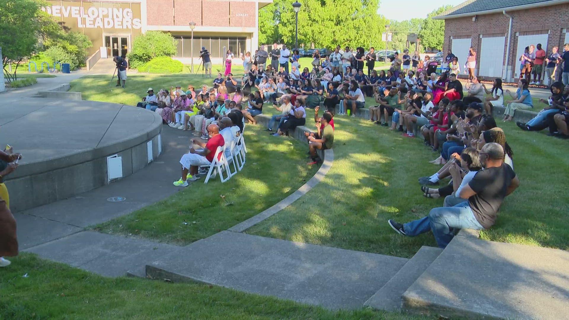 Loved ones, community leaders and others gathered Friday evening.