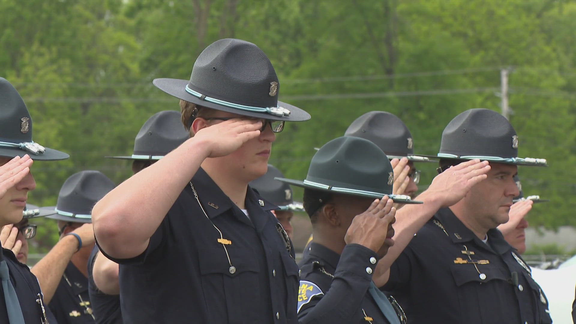 This year, Trooper Aaron Smith's name was added to the list of troopers killed in the line of duty. He died last June while deploying stop sticks.