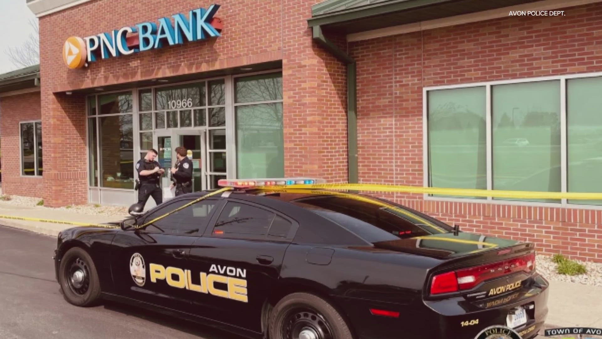 Police said the robbery happened Friday at the PNC Bank, located at Raceway Road and U.S. Highway 36, around 10:30 a.m.